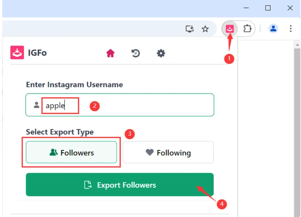 Export Instagram Followers or Following